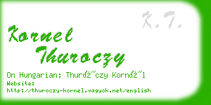 kornel thuroczy business card